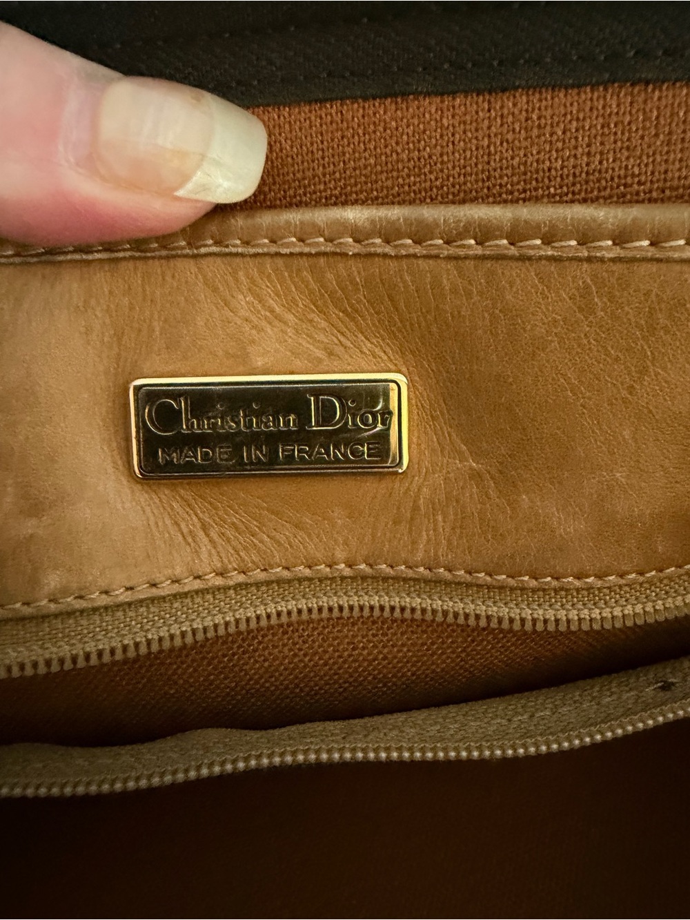 Dior Black Honeycomb & Tan Leather Vintage Tote, Long Wallet, Pouch & Scarf Set! - Picture 9 of 16